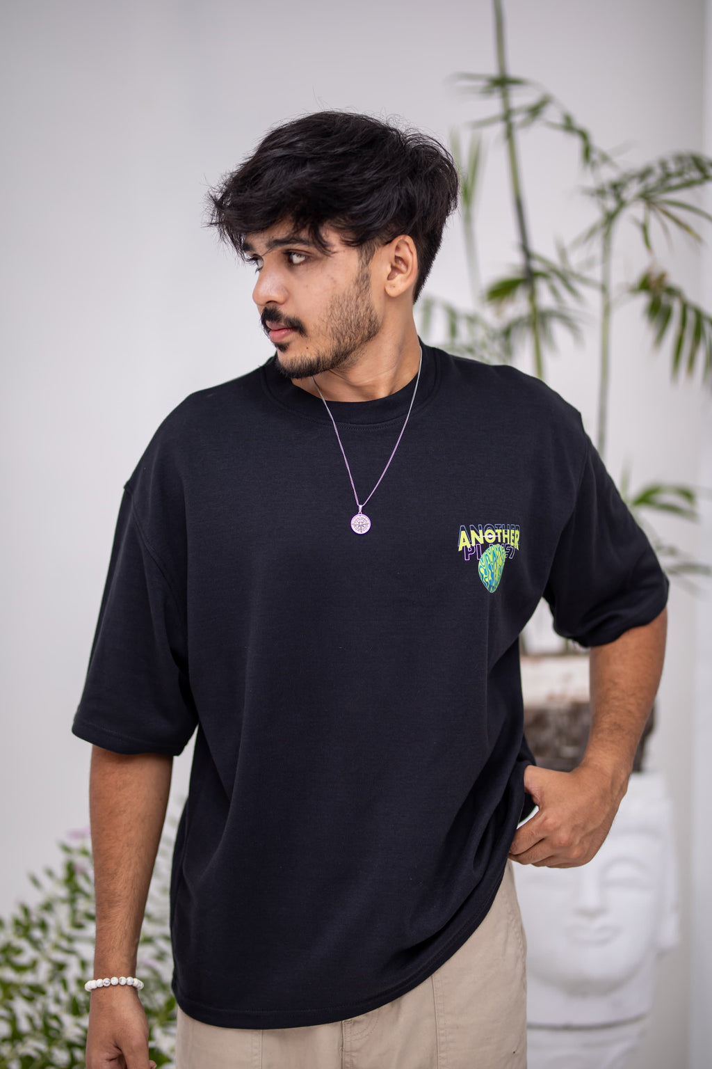 PLANET Black Oversized Tee