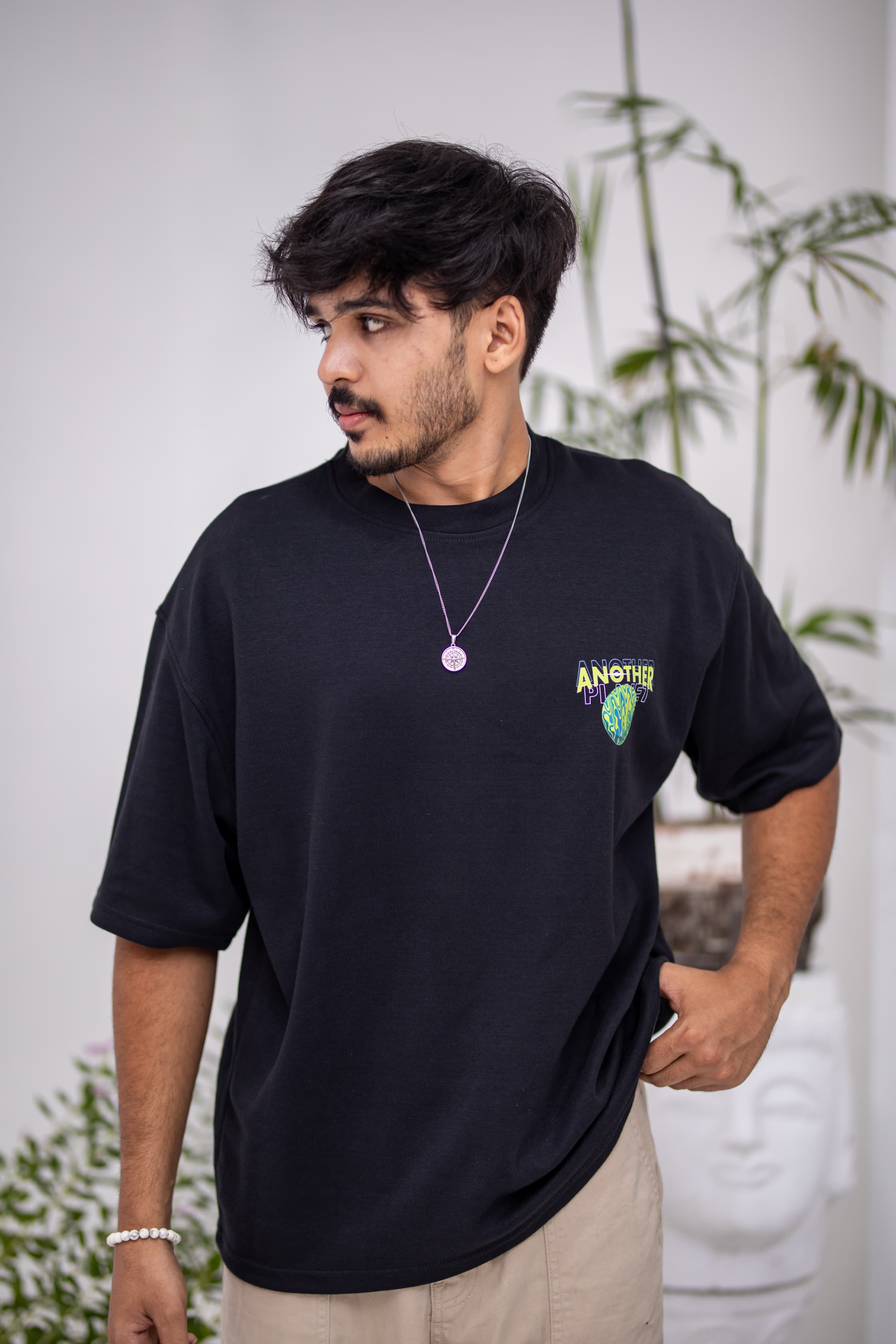 PLANET Black Oversized Tee