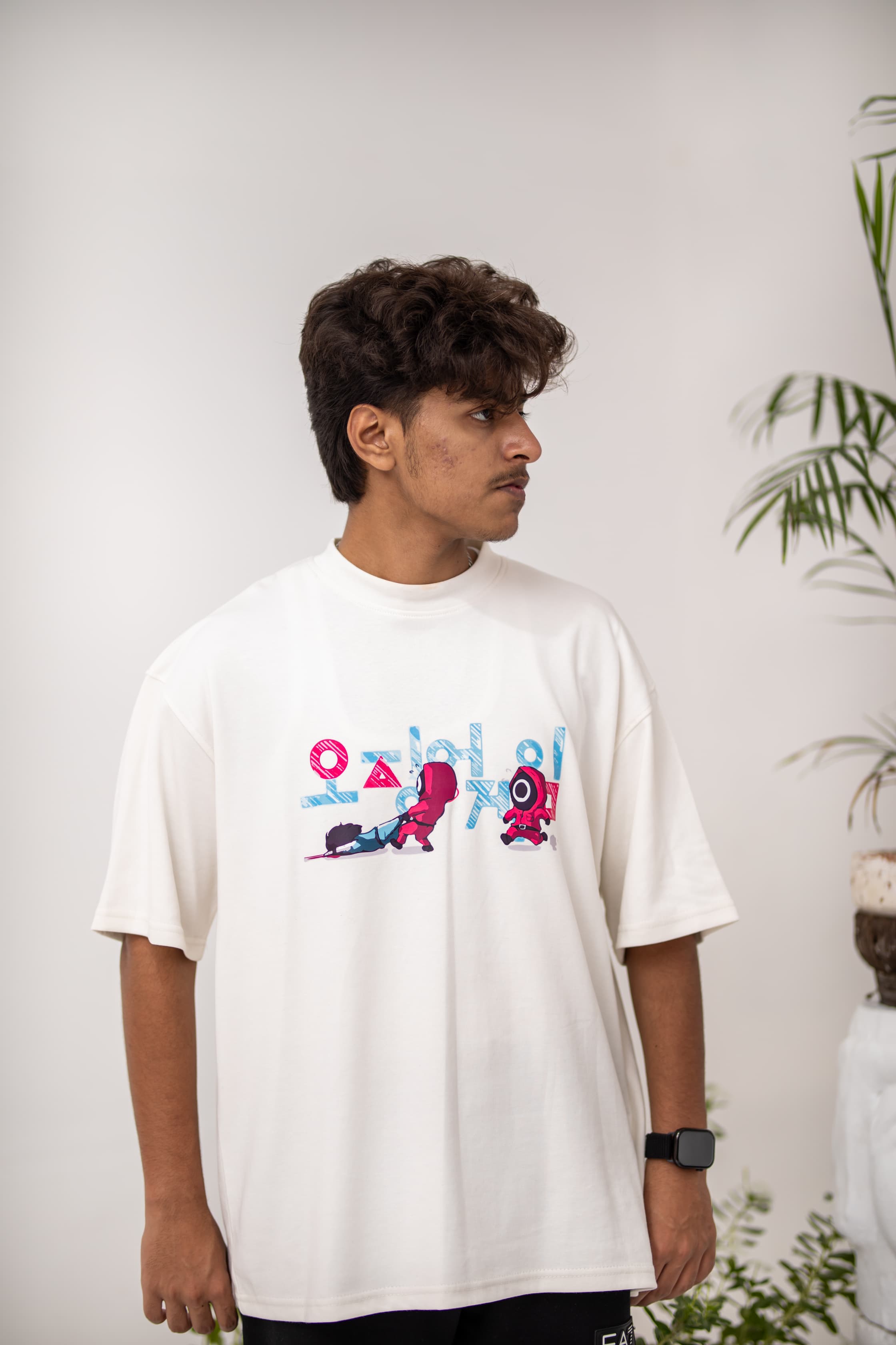 Squid White Oversized Tee