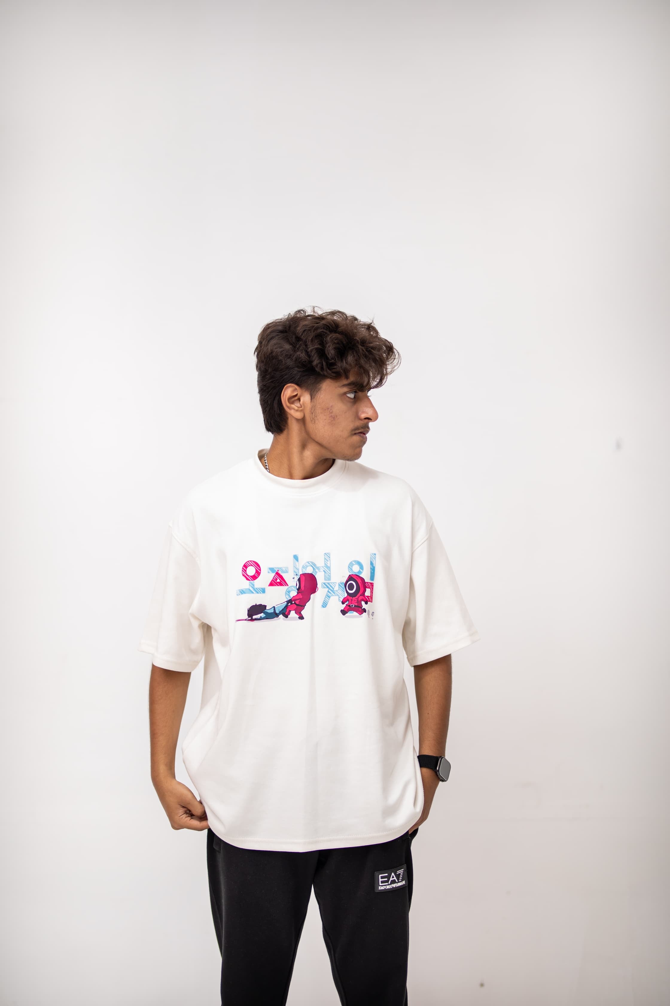 Squid White Oversized Tee