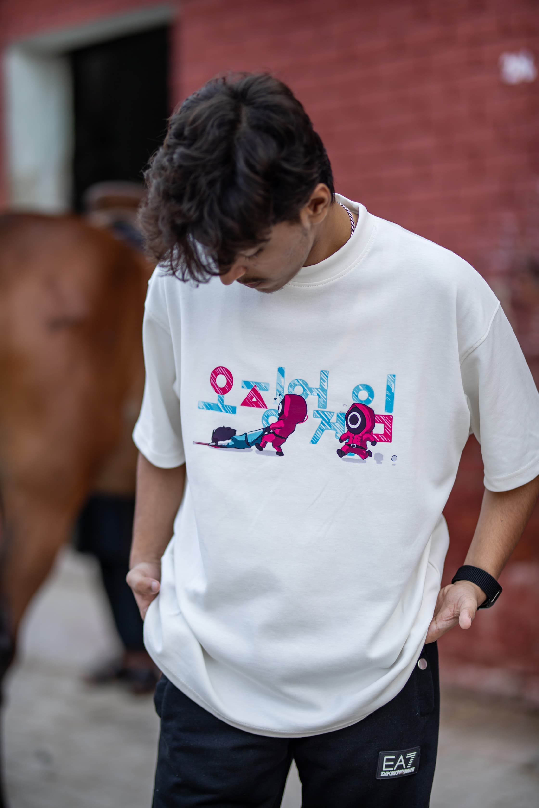 Squid White Oversized Tee
