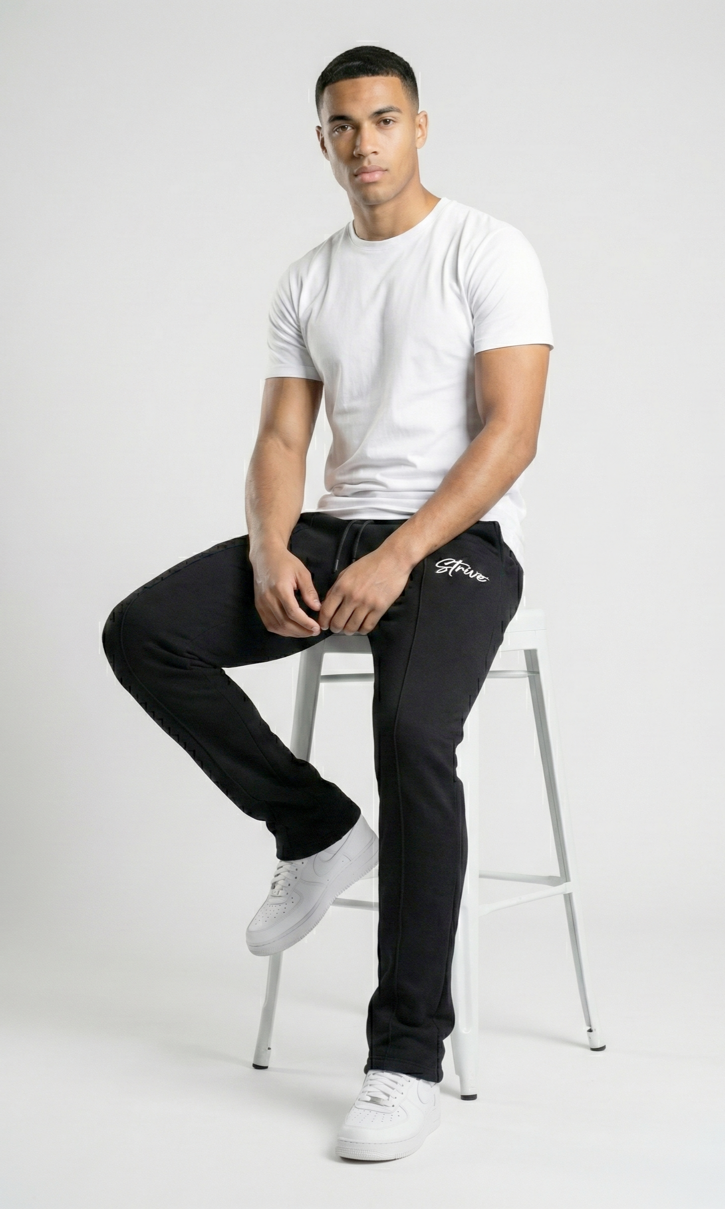 Black Cotton Pleated Premium STRIVE Trouser