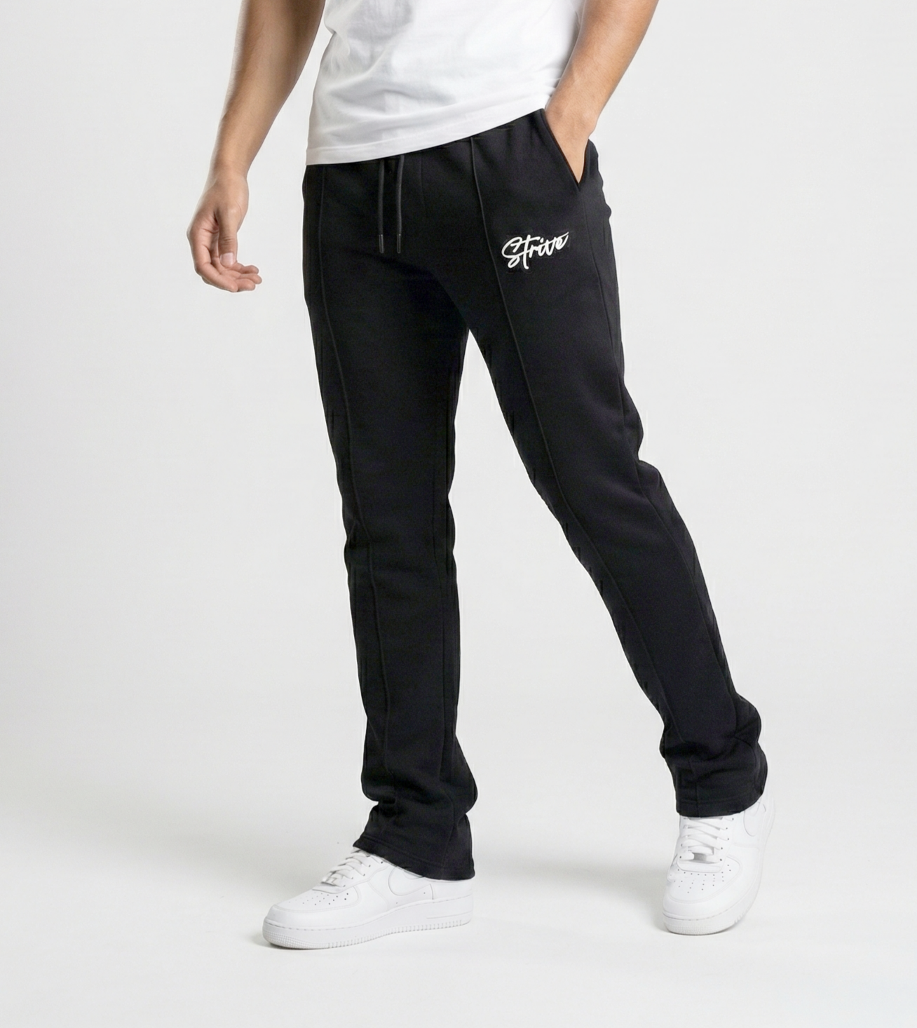 Black Cotton Pleated Premium STRIVE Trouser